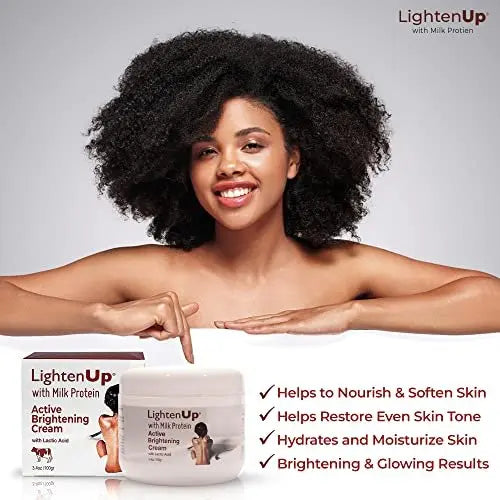 Lighten-Up Lactic Acid Cream – Skin Brightening Cream for Body, Knees, Underarms, Armpit, Intimate Parts & Face – 3.4 oz (100 ml) Avelisse