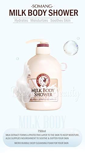 COSMOCOS Somang Milk Body Wash - Hydrating & Nourishing Shower Gel, 750 ml / 25.36 fl oz Avelisse