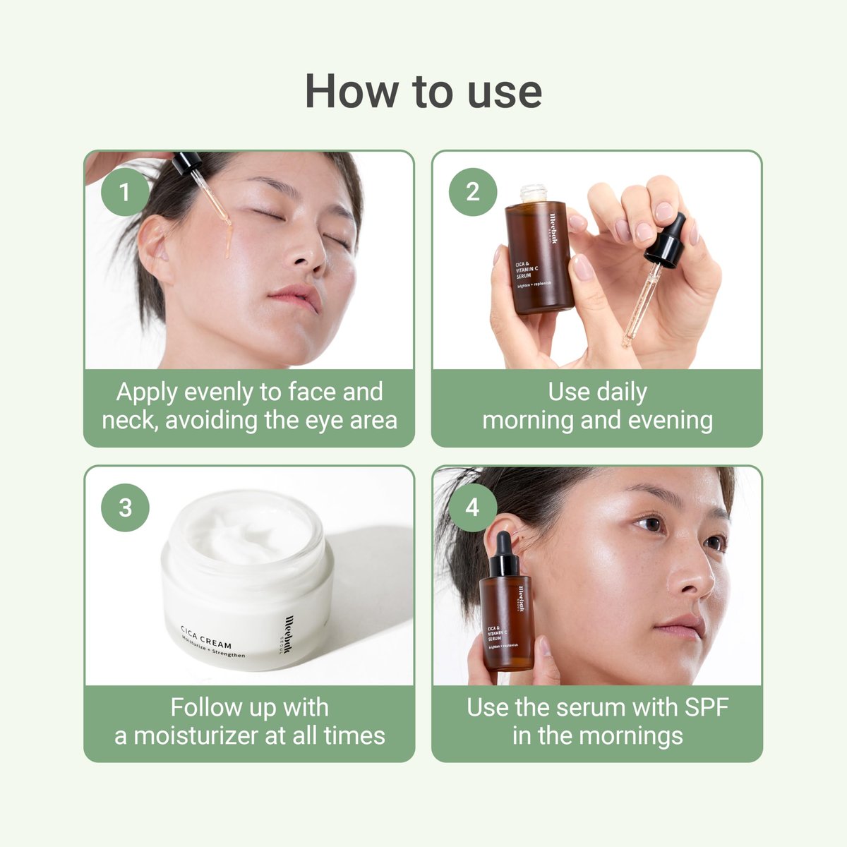 Meebak Korean Vitamin C Serum | Radiance Face Serum with Centella Asiatica, Panthenol & Adenosine for Glowing Skin | Lightweight Daily Formula Avelisse