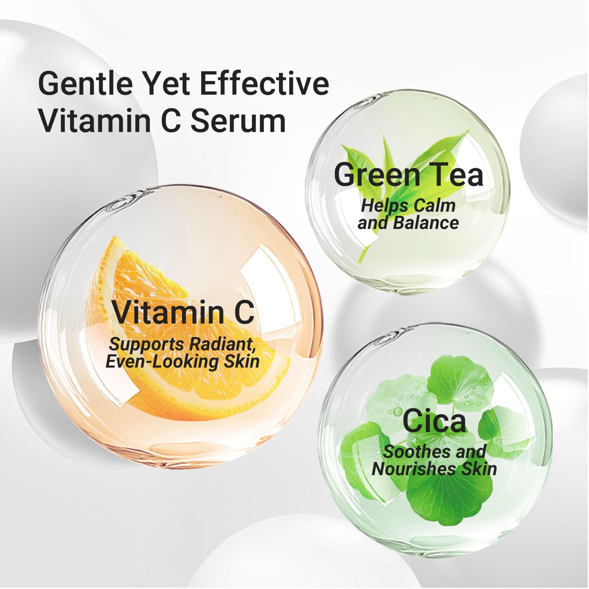 Meebak Korean Vitamin C Serum | Radiance Face Serum with Centella Asiatica, Panthenol & Adenosine for Glowing Skin | Lightweight Daily Formula Avelisse