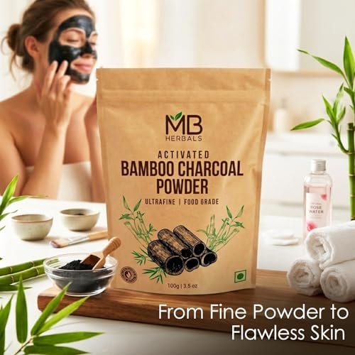 MB Herbals Activated Charcoal Powder 8 oz (227g) – Food Grade Bamboo Charcoal for Skin, Hair & Teeth Avelisse