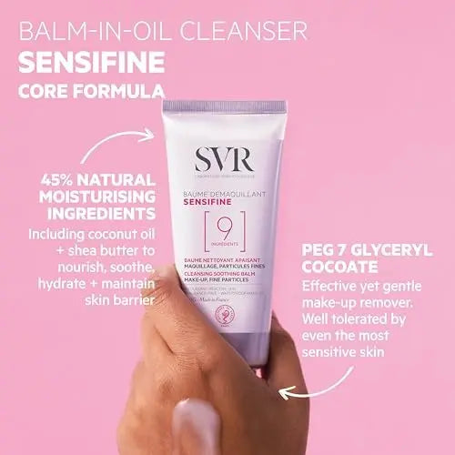 SVR Sensifine Cleansing Balm for Sensitive Skin - Gentle Makeup Remover & Face Wash - Hypoallergenic, Non-Greasy Hydration - 3.5 fl oz Avelisse