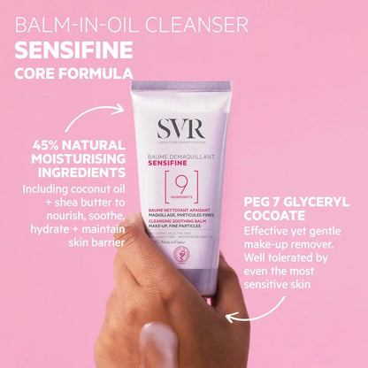 SVR Sensifine Cleansing Balm for Sensitive Skin - Gentle Makeup Remover & Face Wash - Hypoallergenic, Non-Greasy Hydration - 3.5 fl oz Avelisse