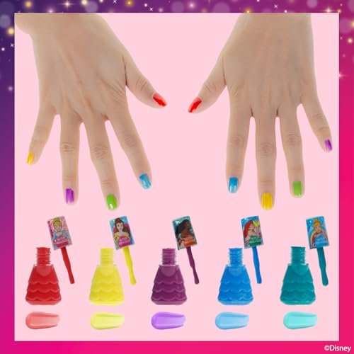 Townley Girl Disney Princess 18-Piece Water-Based Nail Polish Set - Quick Dry, Peels-Off, Safe for Ages 3+ Avelisse