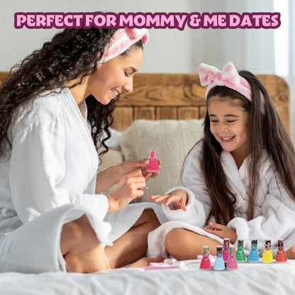 Townley Girl Disney Princess 18-Piece Water-Based Nail Polish Set - Quick Dry, Peels-Off, Safe for Ages 3+ Avelisse