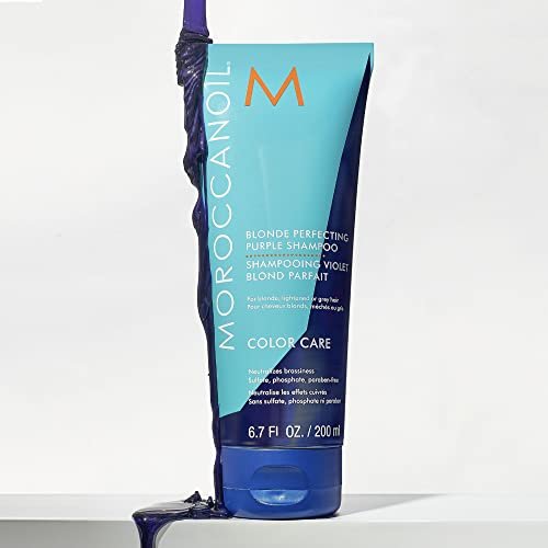 Moroccanoil Blonde Perfecting Purple Shampoo - 6.7 Fl Oz | Tones & Brightens Blonde Hair Avelisse