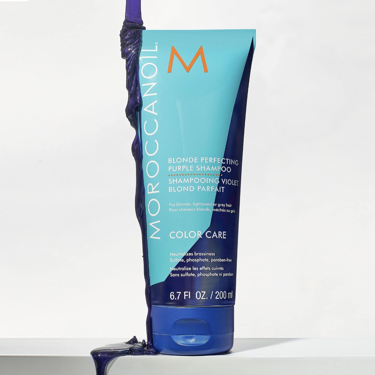 Moroccanoil Blonde Perfecting Purple Shampoo - 6.7 Fl Oz | Tones & Brightens Blonde Hair Avelisse