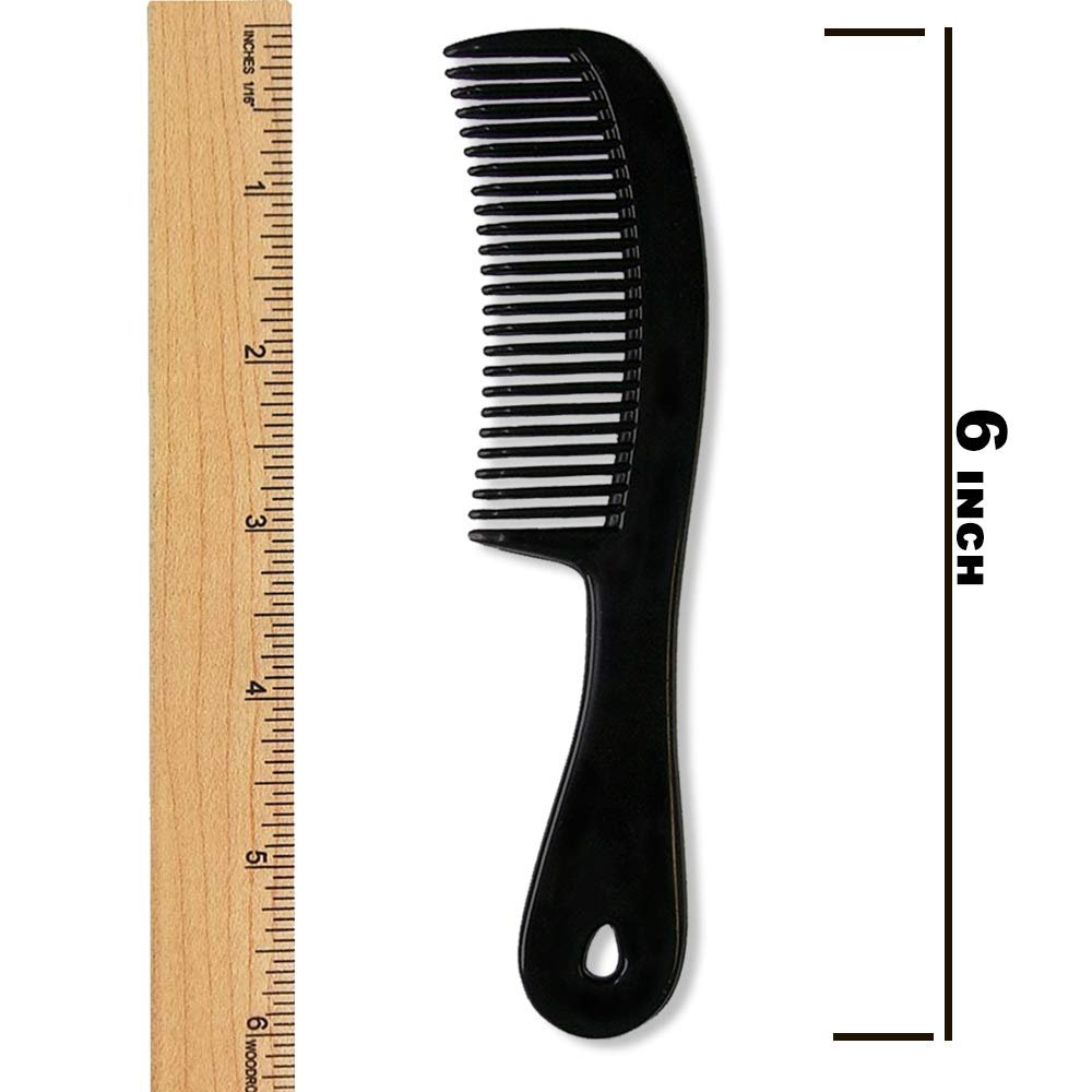 Granatan Men's Hair Comb with Handle - 6 Inch Plastic Flexible Pocket Combs for Men, Black Fine Tooth Styling Comb Set for Everyday Grooming, Travel, Beard & Mustache (6 Pack) - görsel 5