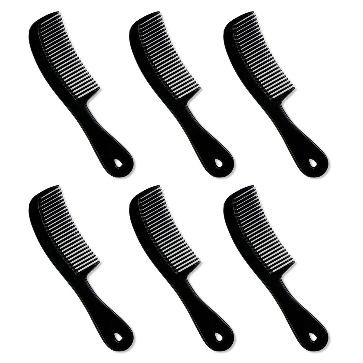 Granatan Men's Hair Comb with Handle - 6 Inch Plastic Flexible Pocket Combs for Men, Black Fine Tooth Styling Comb Set for Everyday Grooming, Travel, Beard & Mustache (6 Pack) - görsel 1