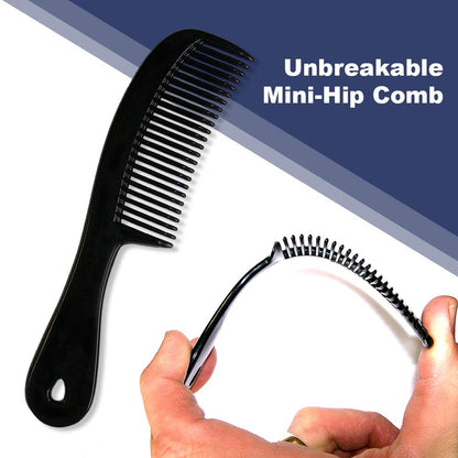 Granatan Men's Hair Comb with Handle - 6 Inch Plastic Flexible Pocket Combs for Men, Black Fine Tooth Styling Comb Set for Everyday Grooming, Travel, Beard & Mustache (6 Pack)