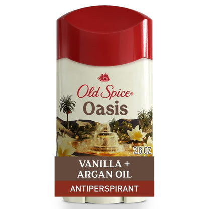 Old Spice Dry Feel Antiperspirant Deodorant for Men, 24/7 Long Lasting Freshness, Oasis with Vanilla + Argan Oil Scent, 2.6 oz