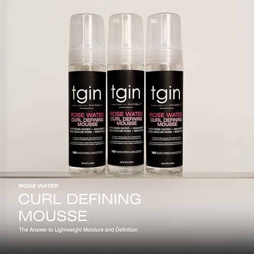 tgin Rose Water Curl Defining Mousse – Lightweight Hold, Moisturizing Curly Hair Mousse – Sulfate-Free & Paraben-Free, 8 Fl Oz Avelisse