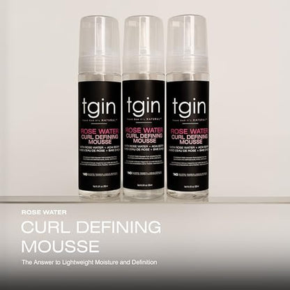 tgin Rose Water Curl Defining Mousse – Lightweight Hold, Moisturizing Curly Hair Mousse – Sulfate-Free & Paraben-Free, 8 Fl Oz Avelisse