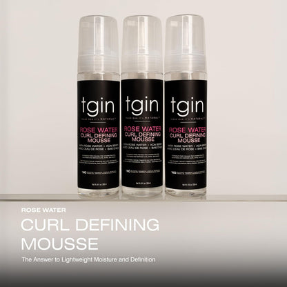 tgin Rose Water Curl Defining Mousse – Lightweight Hold, Moisturizing Curly Hair Mousse – Sulfate-Free & Paraben-Free, 8 Fl Oz Avelisse