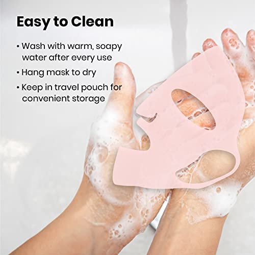 Lindo Silimask Reusable Silicone Facial Mask Cover for Sheet Masks – 2 Count with Travel Pouch - görsel 8