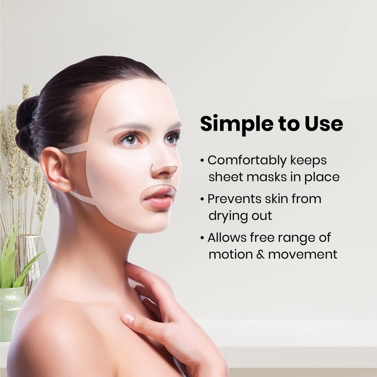 Lindo Silimask Reusable Silicone Facial Mask Cover for Sheet Masks – 2 Count with Travel Pouch - görsel 3
