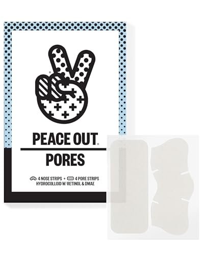 PEACE OUT Pore Strips for Nose and Face – Oil Absorbing Hydrocolloid Blackhead Remover, Pore Minimizing Strips with Retinol, Multi-Use Face Strips for Clogged Pores (8 Count) Avelisse