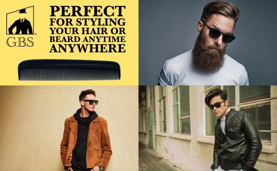 GENTS 15 Black Pocket Size Beard & Mustache Combs for Men – Unbreakable Fine Tooth Travel Combs (Pack of 15) - görsel 4