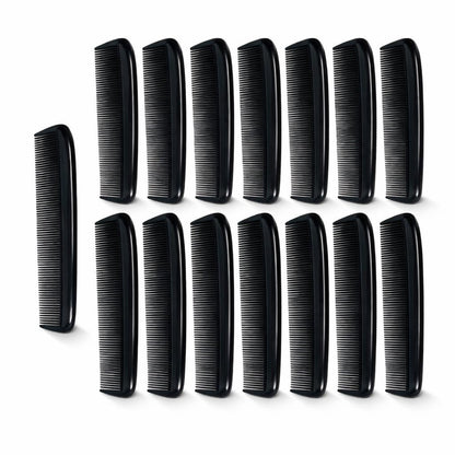 GENTS 15 Black Pocket Size Beard & Mustache Combs for Men – Unbreakable Fine Tooth Travel Combs (Pack of 15)