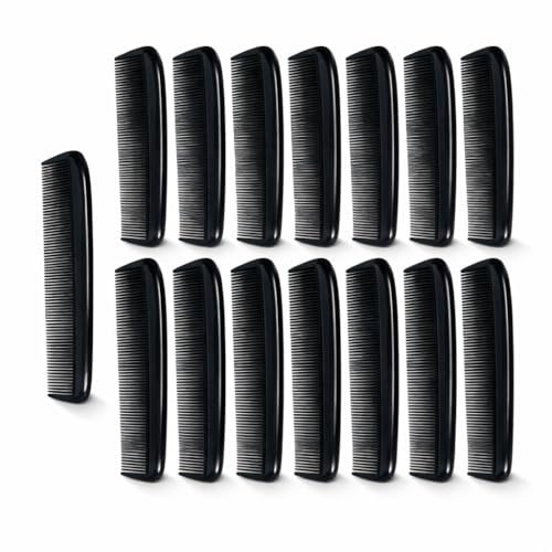 GENTS 15 Black Pocket Size Beard & Mustache Combs for Men – Unbreakable Fine Tooth Travel Combs (Pack of 15) - görsel 2