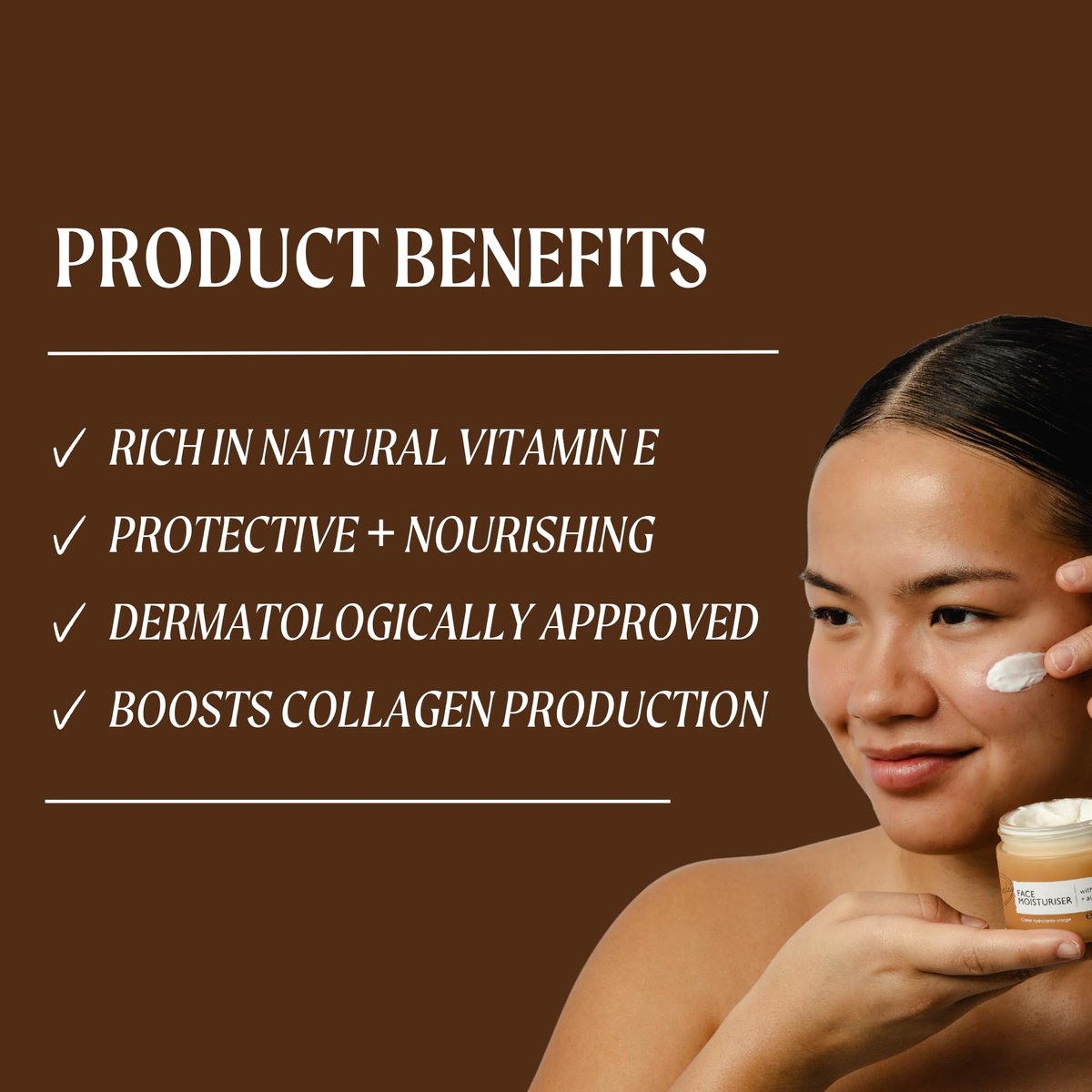 UPCIRCLE Face Moisturiser with Argan Powder - Nourishing Day Cream, Vitamin E, Aloe Vera, Glycerin, Shea & Coconut Butter - Natural Vegan Cruelty-Free 1.7oz Avelisse