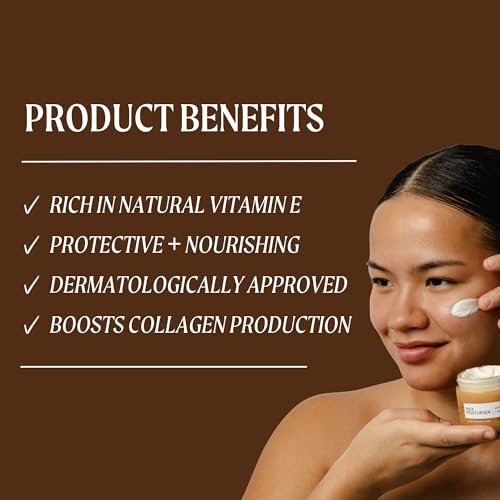 UPCIRCLE Face Moisturiser with Argan Powder - Nourishing Day Cream, Vitamin E, Aloe Vera, Glycerin, Shea & Coconut Butter - Natural Vegan Cruelty-Free 1.7oz Avelisse