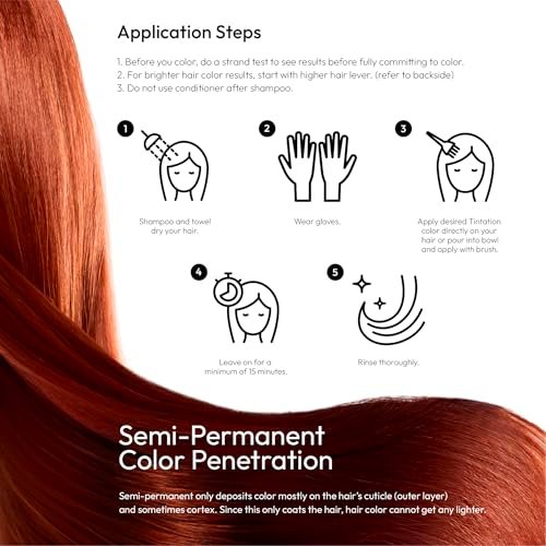 Red by Kiss Tintation Semi-Permanent Hair Color - Clear, 5 Fl Oz - Aloe Vera & Argan Oil Formula with Collagen & Keratin - görsel 3