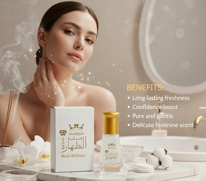 Mesk Al Tahara White Musk Pure Arabian Oil Perfume – Long-Lasting Fragrance Oil, Halal, 6ml
