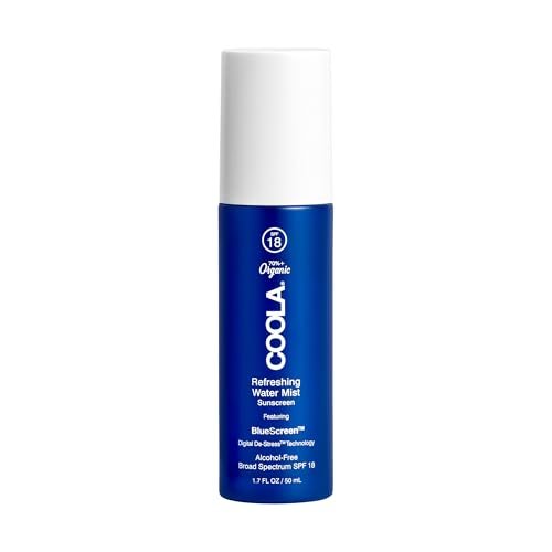 COOLA Organic Refreshing Water Mist Face Moisturizer with SPF 18, Plant-Derived BlueScreen Technology, 1.7 Fl Oz Avelisse