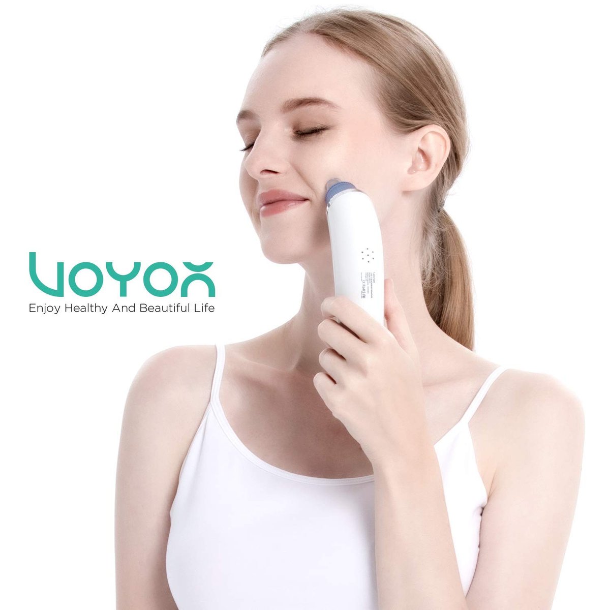 VOYOR Blackhead Remover Pore Vacuum - Black Head Remover for Face with LCD Screen, 5 Suction Levels and 6 Replaceable Heads, USB Rechargeable Face Vacuum Pore Cleaner for Women and Men (BR510) - görsel 13