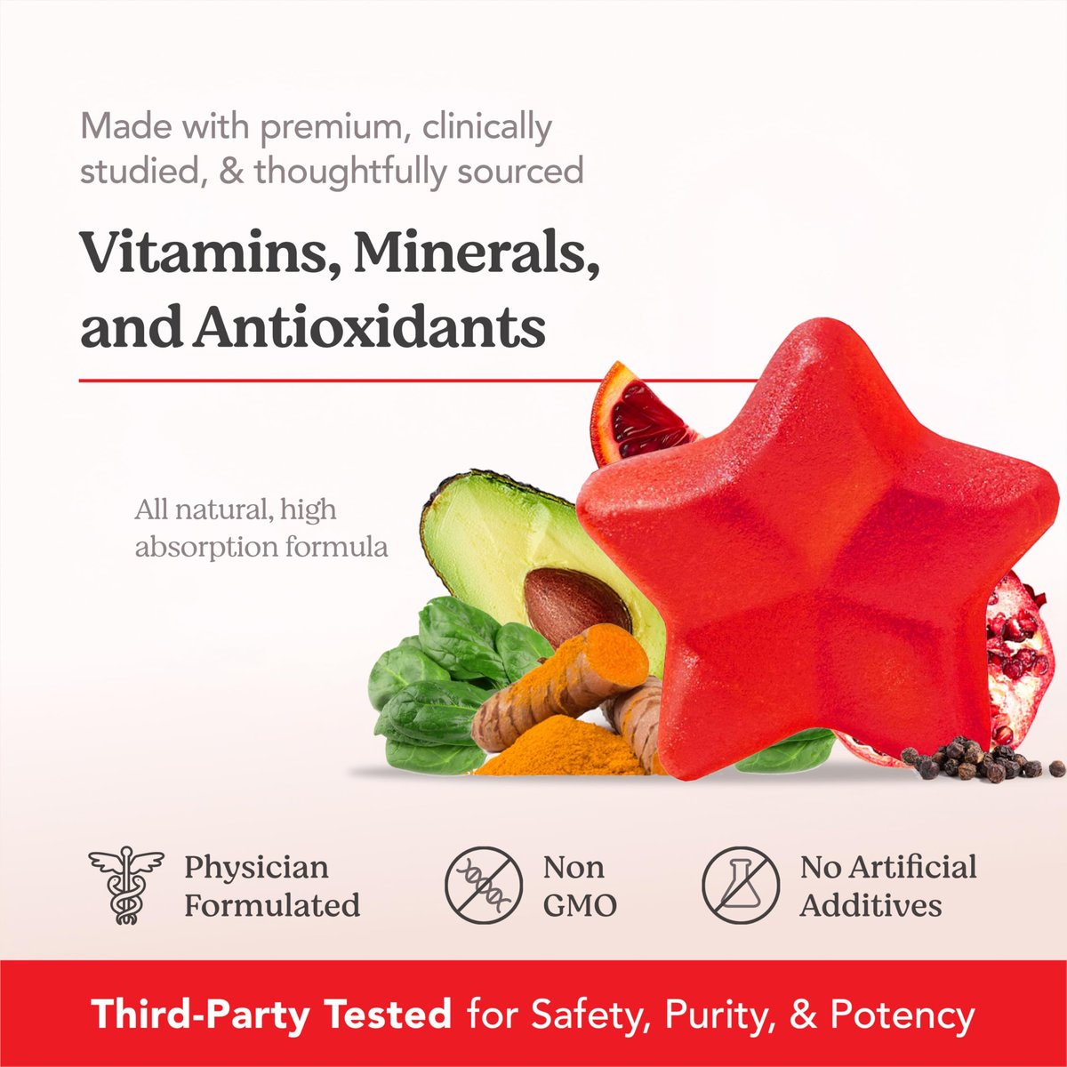 HAIRtamin Vegan Gummy Stars Hair Vitamins – Natural Biotin Gummies for Hair, Skin & Nails (60 Count) Avelisse