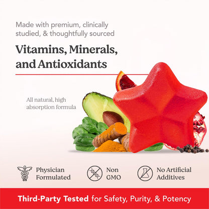 HAIRtamin Vegan Gummy Stars Hair Vitamins – Natural Biotin Gummies for Hair, Skin & Nails (60 Count) Avelisse