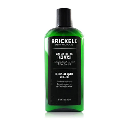 Brickell Men's Acne Face Wash – Natural & Organic Cleanser with 2% Salicylic Acid, 6 oz