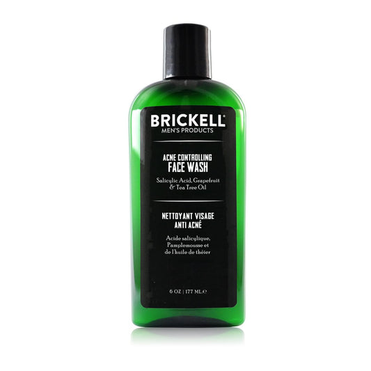 Brickell Men's Acne Face Wash – Natural & Organic Cleanser with 2% Salicylic Acid, 6 oz