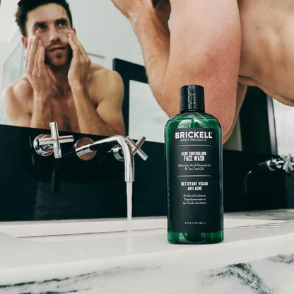 Brickell Men's Acne Face Wash – Natural & Organic Cleanser with 2% Salicylic Acid, 6 oz