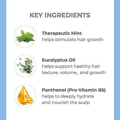 Derma E Thickening Shampoo for Thinning Hair – Sulfate Free Therapeutic Mint and Herbal Volumizing, 10 oz