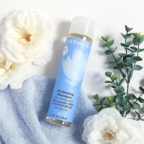 Derma E Thickening Shampoo for Thinning Hair – Sulfate Free Therapeutic Mint and Herbal Volumizing, 10 oz - görsel 10