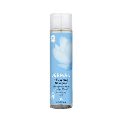 Derma E Thickening Shampoo for Thinning Hair – Sulfate Free Therapeutic Mint and Herbal Volumizing, 10 oz