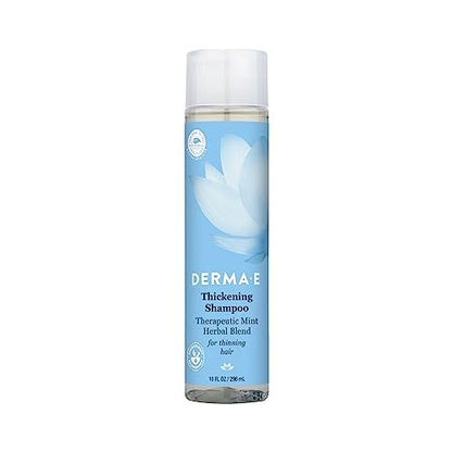 Derma E Thickening Shampoo for Thinning Hair – Sulfate Free Therapeutic Mint and Herbal Volumizing, 10 oz