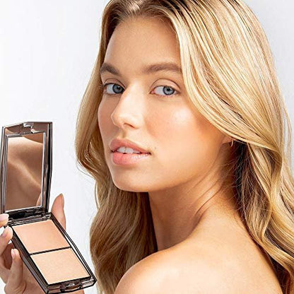 Kristofer Buckle Light Enhancing Duo Highlighter with Dual-Ended Brush – Champagne Glow