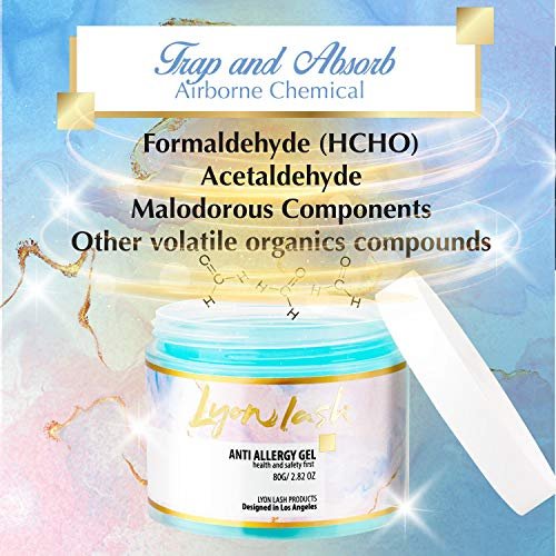 Lyon Lash Anti Allergy Gel Air Refresher | Absorb Fume & Odor from Lash Adhesive | Less Stinging and Headache After Use | Suitable For Classic & Volume Lashing | Eyelash Extension Supplies & Tools Avelisse