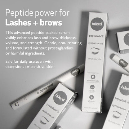 INDEED Laboratories Peptalash II: Prostaglandin-Free Lash & Brow Serum for Longer, Thicker Lashes with Peptides & Apple Stem Cells (0.6 mL) Avelisse