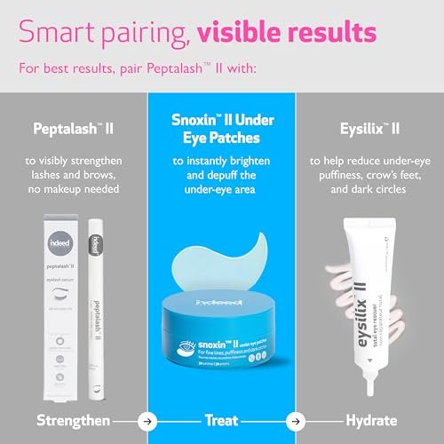 INDEED Laboratories Peptalash II: Prostaglandin-Free Lash & Brow Serum for Longer, Thicker Lashes with Peptides & Apple Stem Cells (0.6 mL) Avelisse