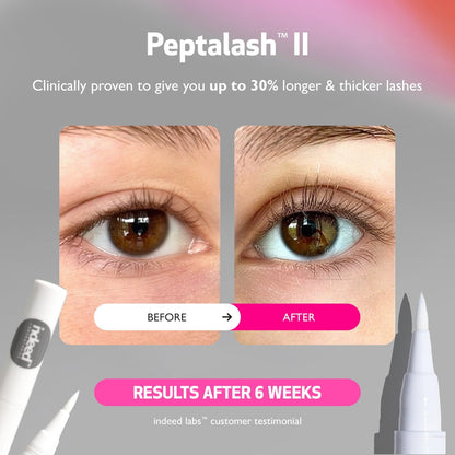 INDEED Laboratories Peptalash II: Prostaglandin-Free Lash & Brow Serum for Longer, Thicker Lashes with Peptides & Apple Stem Cells (0.6 mL) Avelisse