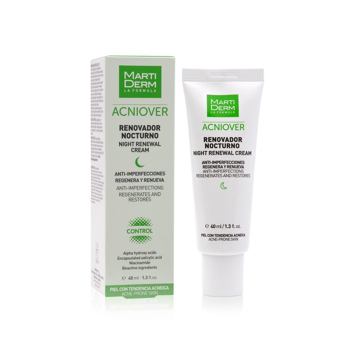 Martiderm Acniover Night Renewer 40ml – Overnight Acne Treatment & Skin Renewal Cream - görsel 1