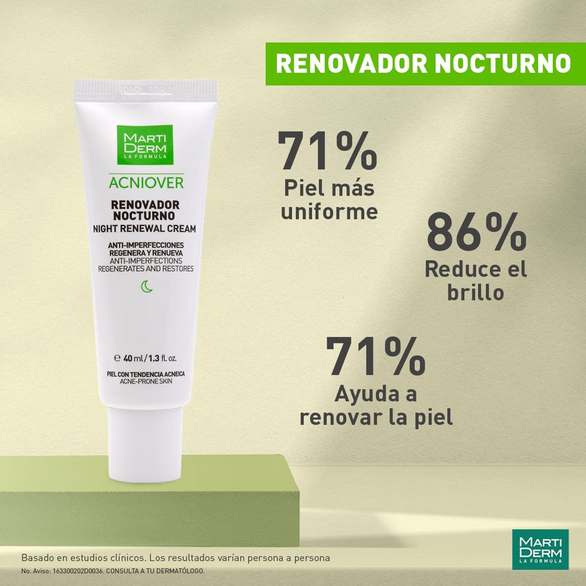 Martiderm Acniover Night Renewer 40ml – Overnight Acne Treatment & Skin Renewal Cream - görsel 9