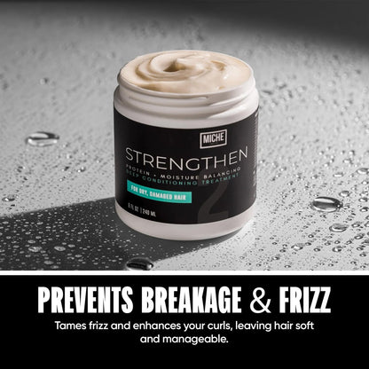 Miche Strengthen Protein Deep Conditioner – Paraben-Free Deep Conditioner for Curly, Kinky & Wavy Hair – Breakage Control & Strengthening – Hydrolyzed Baobab Protein – 8 oz Avelisse