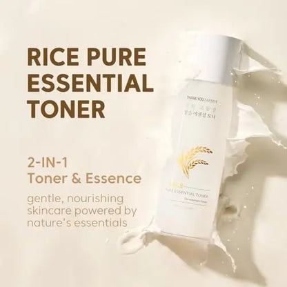 THANKYOU FARMER Rice Pure Korean Milk Toner with Rice Water & Niacinamide - Gentle Hydrating Toner for Brightening and Soothing Dry & Sensitive Skin, Vegan, 7.03 oz Avelisse