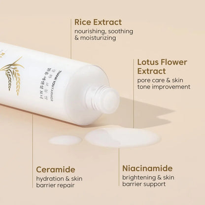 THANKYOU FARMER Rice Pure Korean Milk Toner with Rice Water & Niacinamide - Gentle Hydrating Toner for Brightening and Soothing Dry & Sensitive Skin, Vegan, 7.03 oz Avelisse
