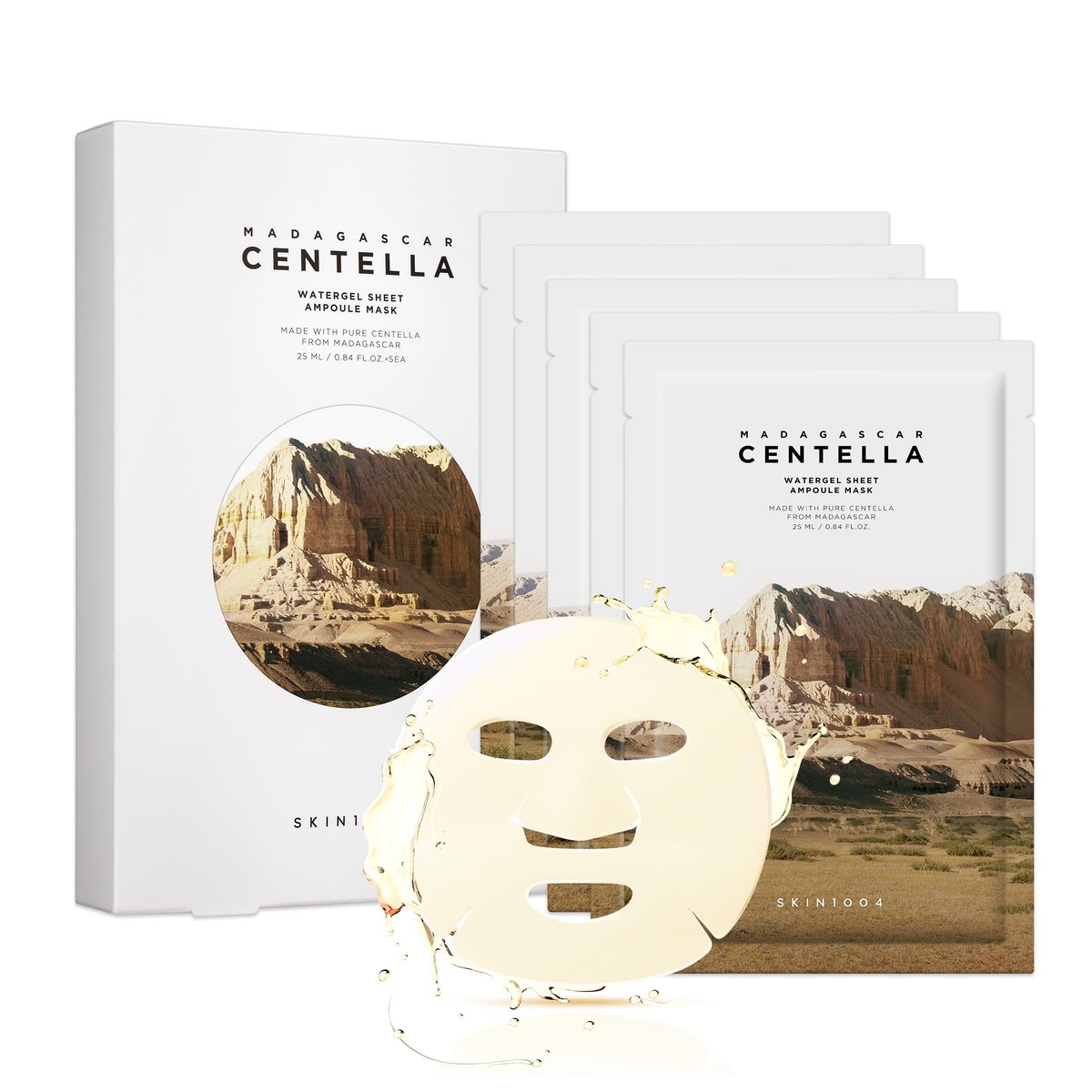 SKIN1004 Madagascar Centella Watergel Sheet Ampoule Mask - 5 Pack | Hydrating Korean Face Mask with Centella Asiatica for Deep Hydration - görsel 1